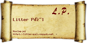 Litter Pál névjegykártya