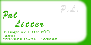 pal litter business card